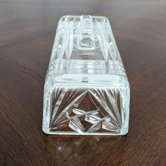 Gorham Cherrywood Lead Crystal Covered 1/4 lb Butter Dish w/Lid Vintage - Picture 6 of 10